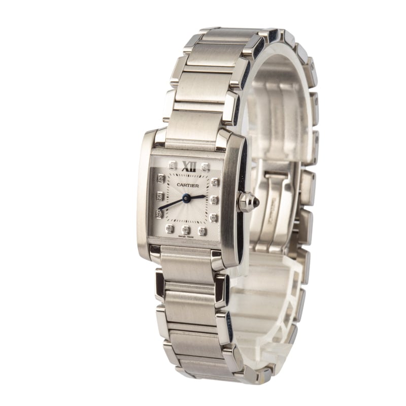 Ladies Cartier Tank Francaise Silver Diamond