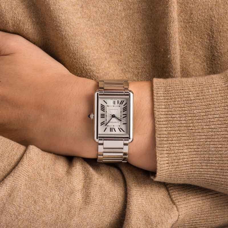 Pre-owned Cartier Tank Must Watch Stainless Steel