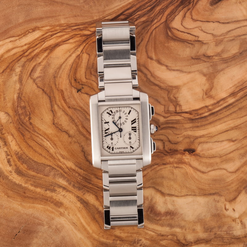 Cartier Tank Francaise Chronoflex Stainless Steel