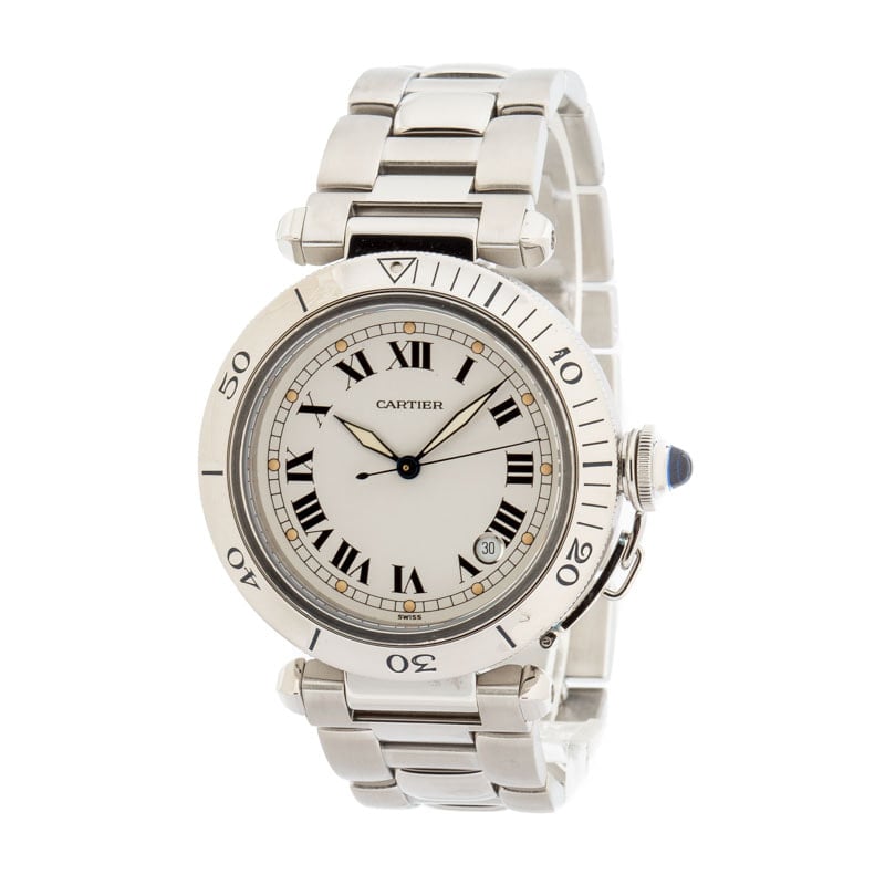 Cartier Pasha White Roman Dial