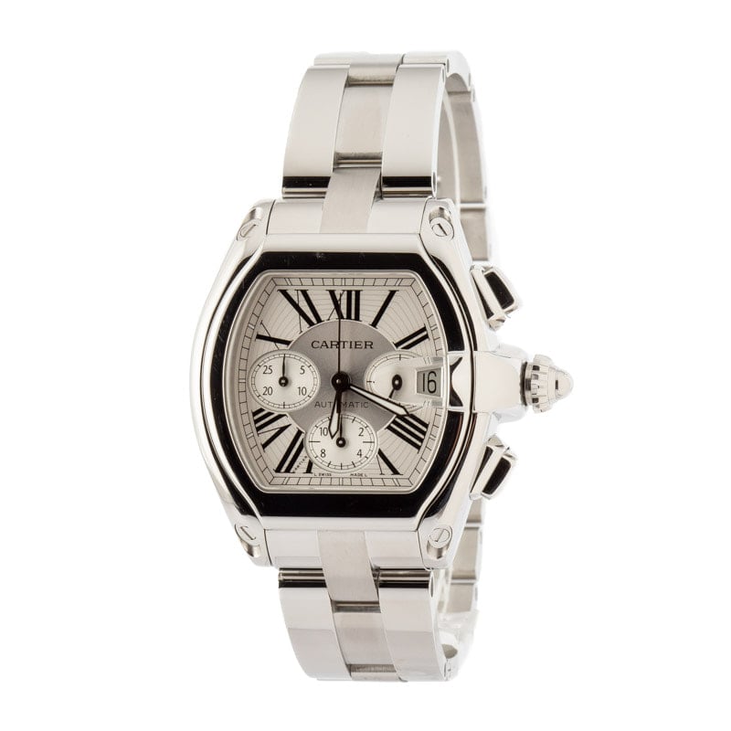 Cartier Roadster W62019X6 XL Stainless Steel Chronograph