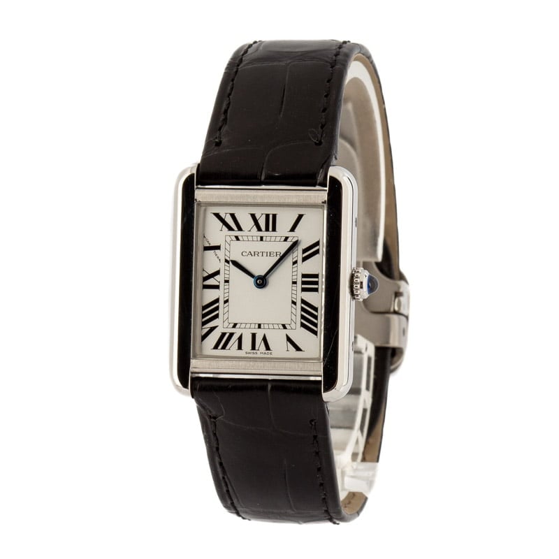 Cartier Tank Solo W5200003 35mmX27mm, White Roman, Steel, Pre-Owned