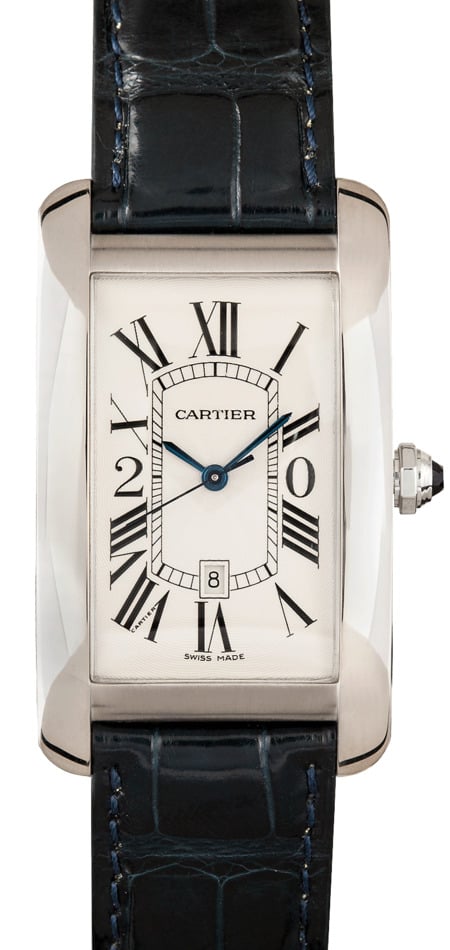 Used Cartier Tank Americaine WB7073L1 18k white W527293