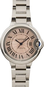 Pre-owned Cartier Ballon Bleu Pink Roman Dial