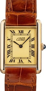 Must de Cartier Brown Leather Strap