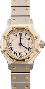 Ladies Cartier Santos Steel & 18k Yellow Gold