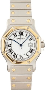 Pre-owned Cartier Santos Ronde Stainless Steel & Yellow Gold