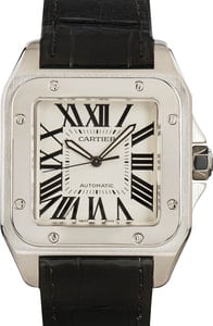 Cartier Santos 100 Stainless Steel Roman Dial