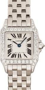 Cartier Santos Demoiselle 18k White Gold Diamond Case