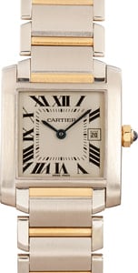 Ladies Cartier Tank Francaise Two Tone Silver Dial