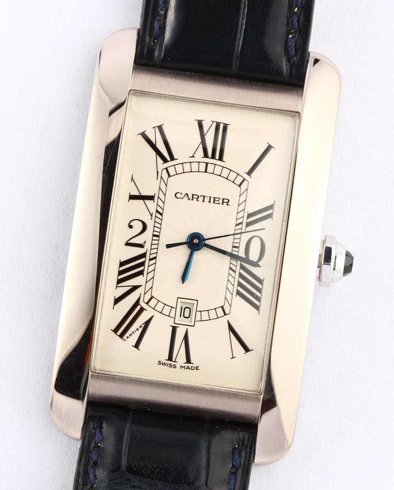 Used Cartier Tank Americaine WB7073L1 18k white W527293