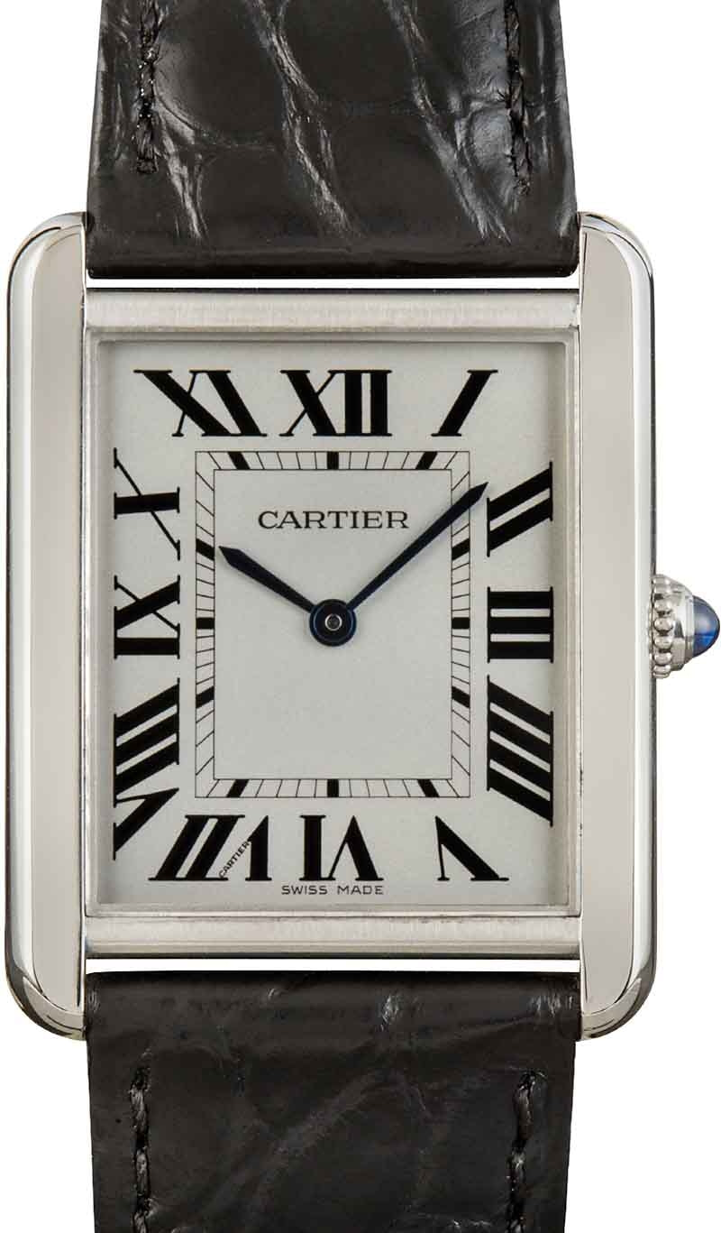 Cartier Tank Solo W5200003 35mmX27mm, White Roman, Steel, Pre-Owned