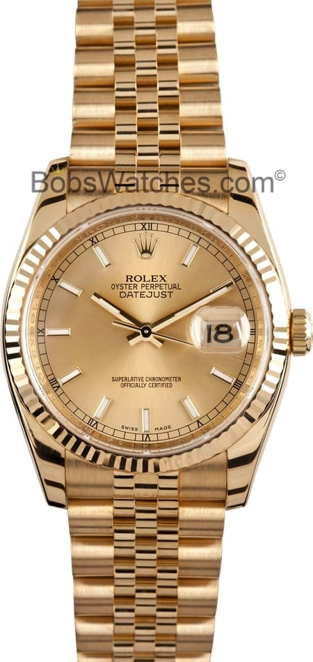 Men's Used Rolex Watch 116238 18k Gold 