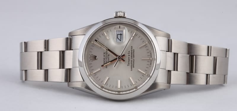 Used Rolex Date Stainless Steel Tiffany Dial 15000