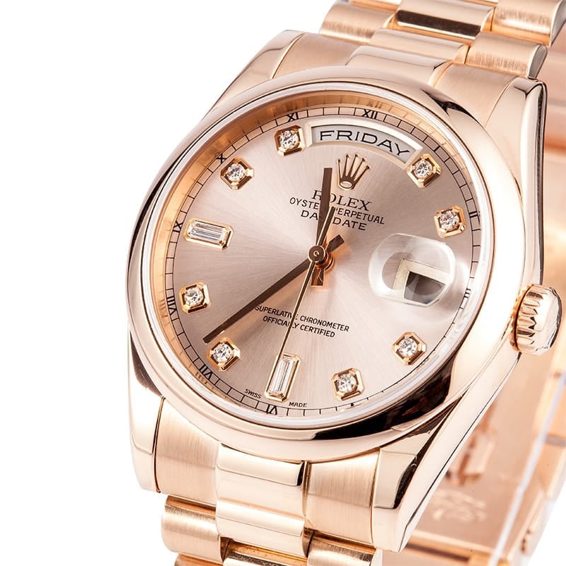 Rolex President Day Date Rose Gold 118205 Save up to 50 at Bobs