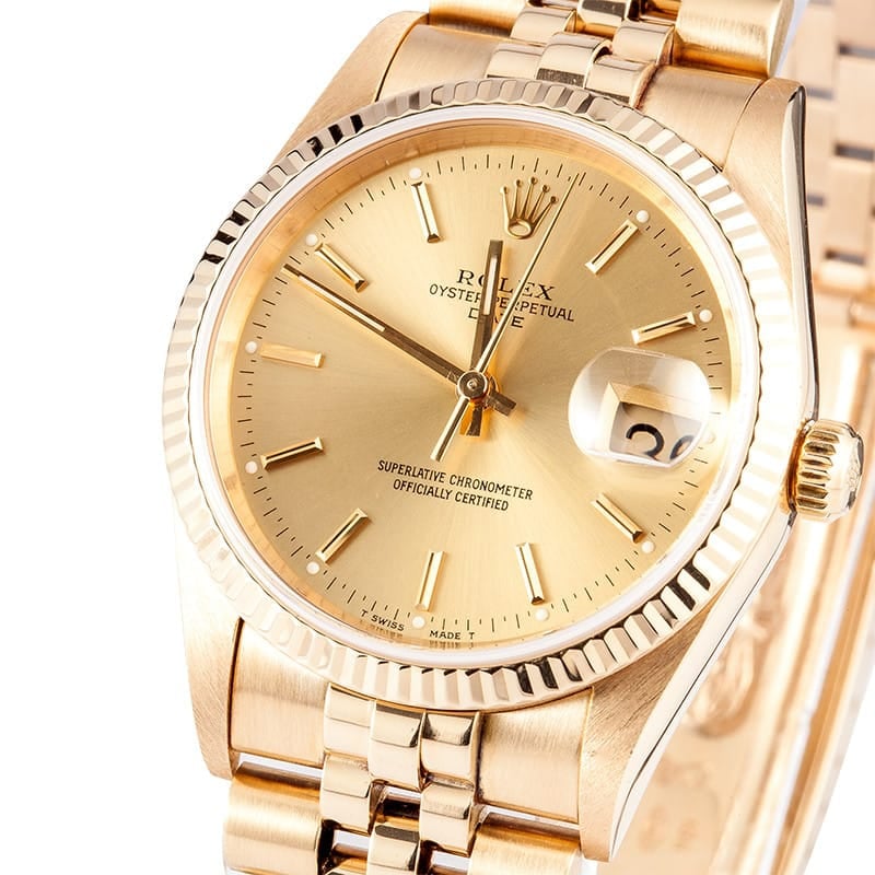 Rolex Date Champagne Dial