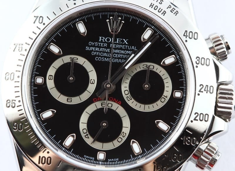 Mens Stainless Steel Rolex Daytona Black