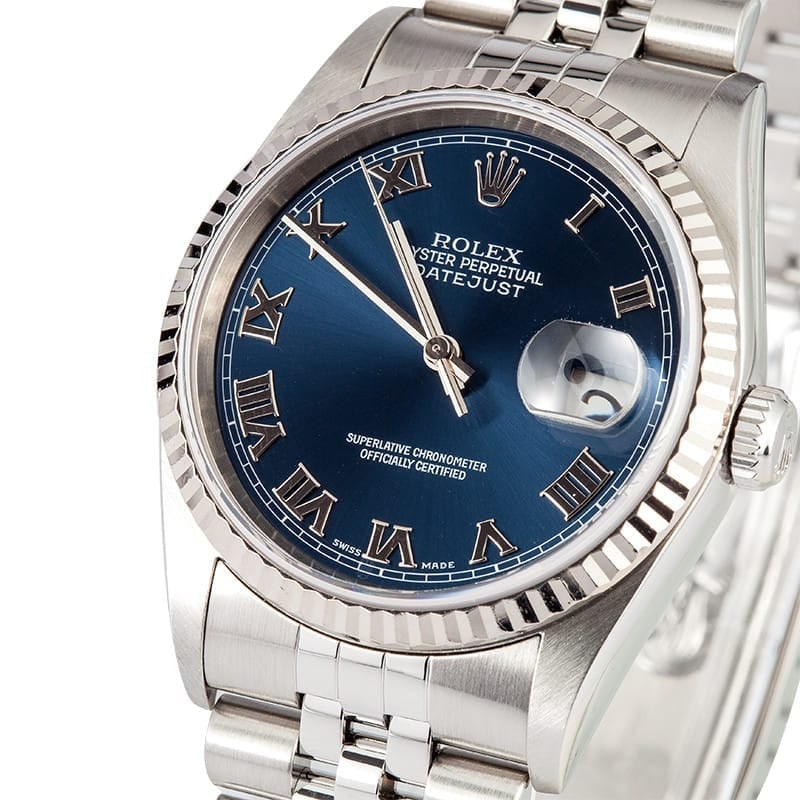 Rolex Men's Blue Roman Datejust 16234