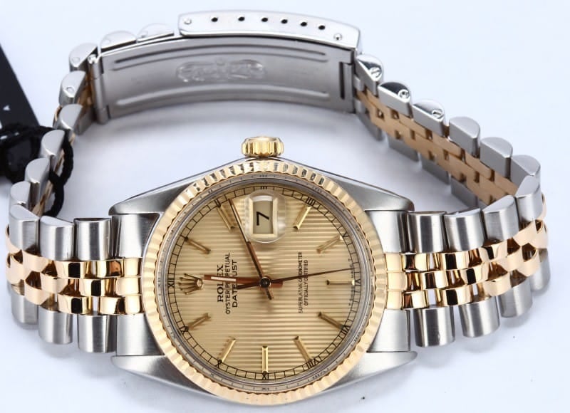 Used Rolex Oyster Perpetual DateJust Stainless Steel and Gold 16013 Tapestry