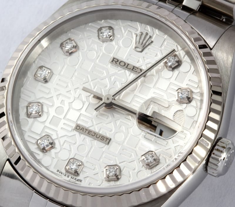 Men's Rolex DateJust 16234 Silver Jubilee Diamond