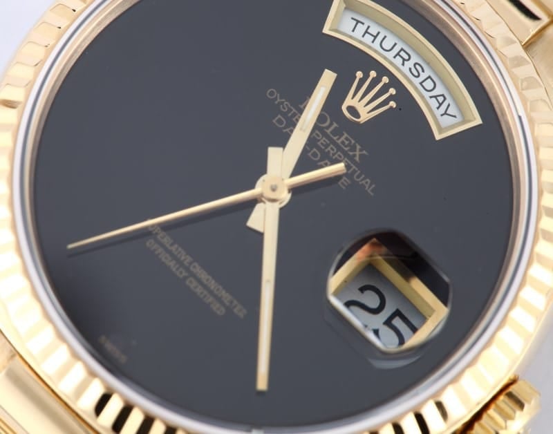 Rolex 18K President Onyx Dial 18238