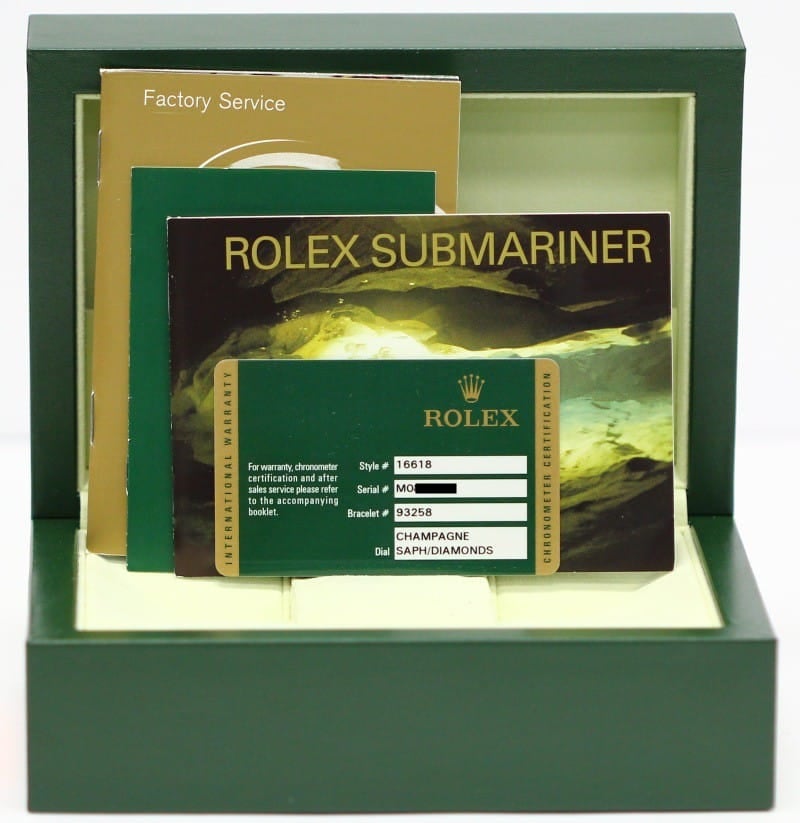 Rolex Gold Serti Submariner 16618