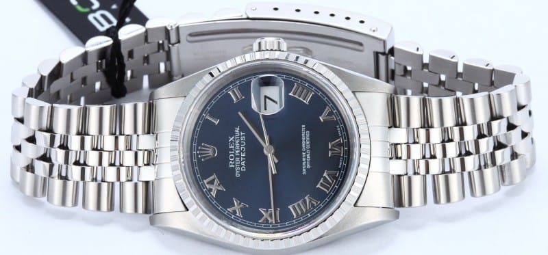 Rolex Steel Datejust 16220 Blue Roman