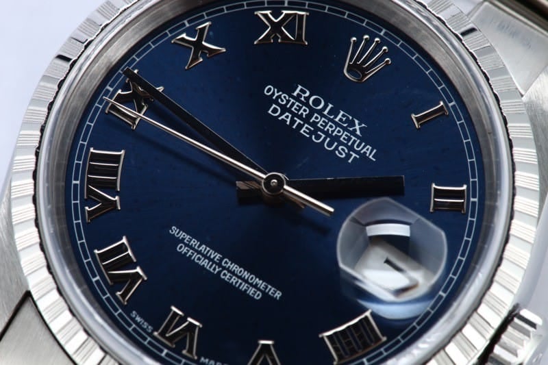 Rolex Steel Datejust 16220 Blue Roman