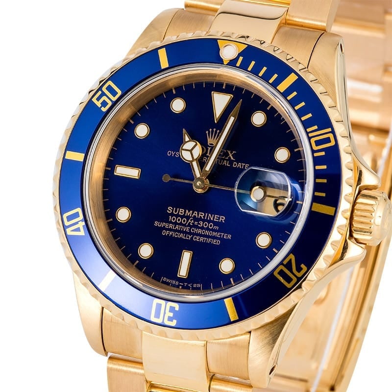 Rolex Submariner 16618 18K Blue