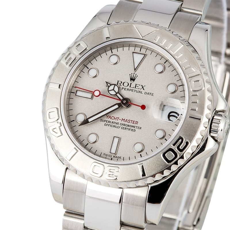 Pre-owned Rolex Yacht-Master Midsize Steel & Platinum Ref. 168622 by Twain Time Inc.