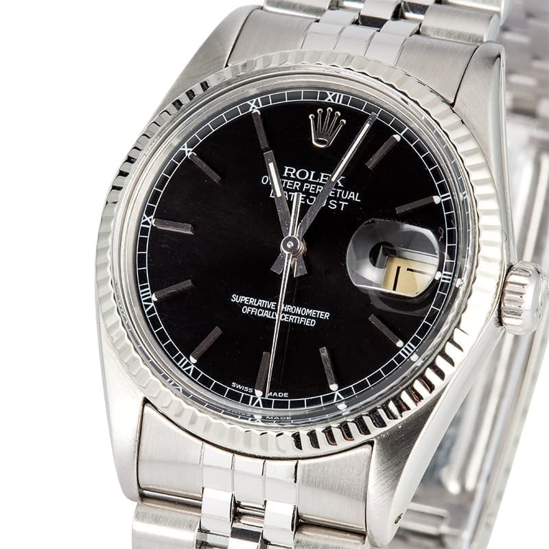 Rolex Datejust 16014 Black Index Dial