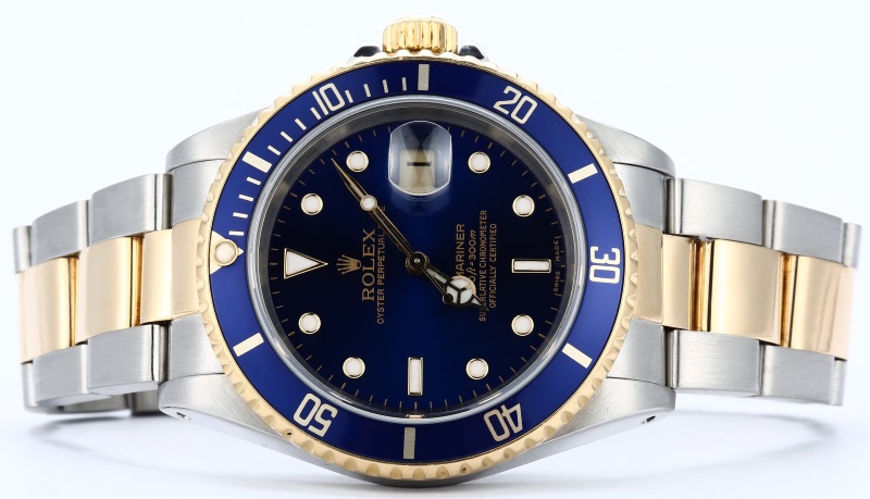 Rolex Submariner 16613 Two Tone Blue Bezel