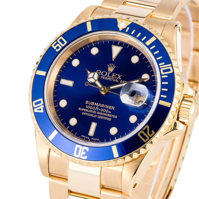 Rolex Submariner Yellow Gold 16618