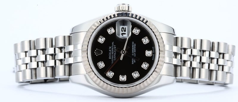 Ladies Rolex Datejust 179174 Black Diamond