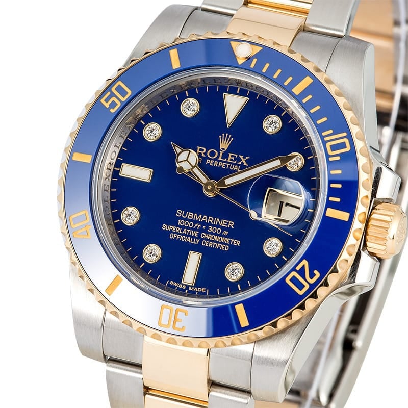 Rolex Submariner Two Tone 116613 Diamond Dial