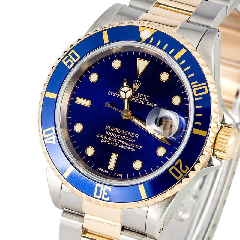 Rolex Two Tone Submariner 16613 100% Authentic