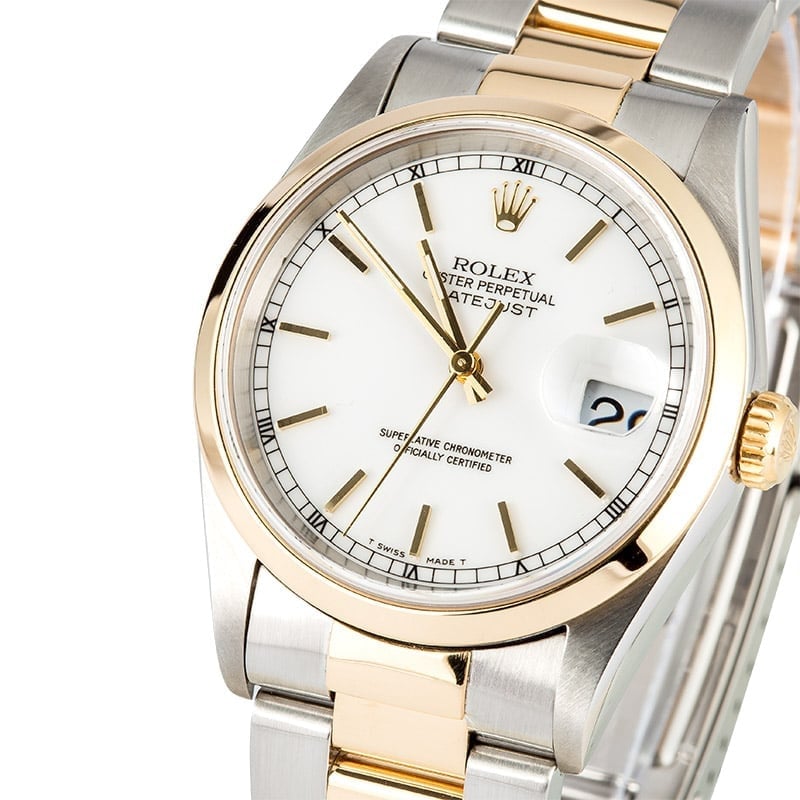 Rolex Datejust 16203 White Index Dial