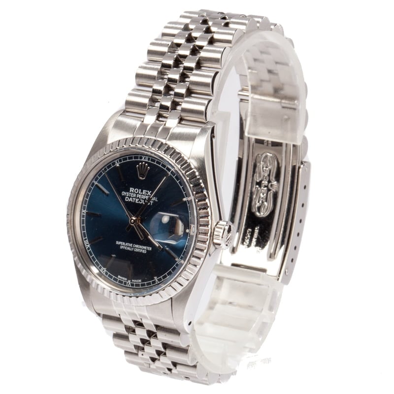 Rolex Datejust 16030 Blue Dial 100% Authentic