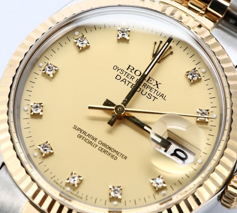 Rolex Diamond Datejust 16013 Certified Pre-Owned