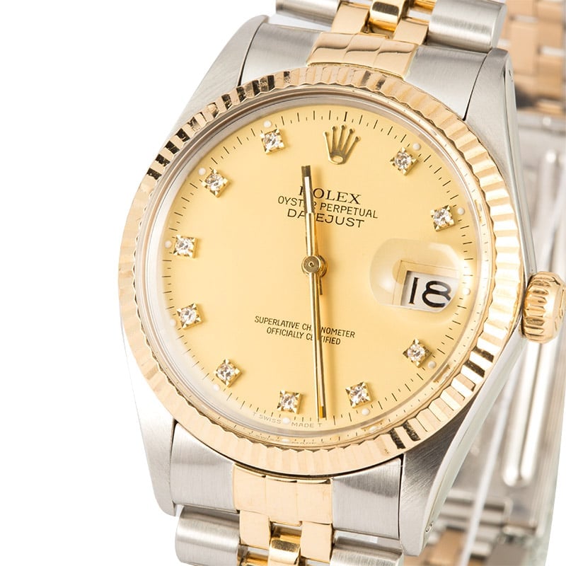 Rolex Diamond Datejust 16013 Certified Pre-Owned