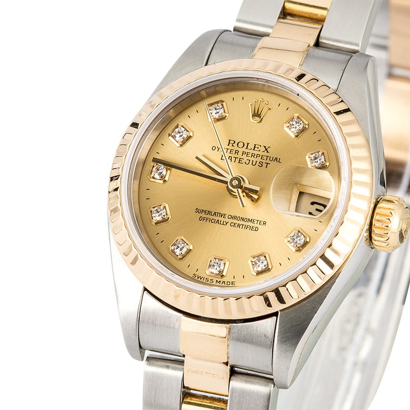 Ladies Rolex Datejust 79173 Champagne Diamond