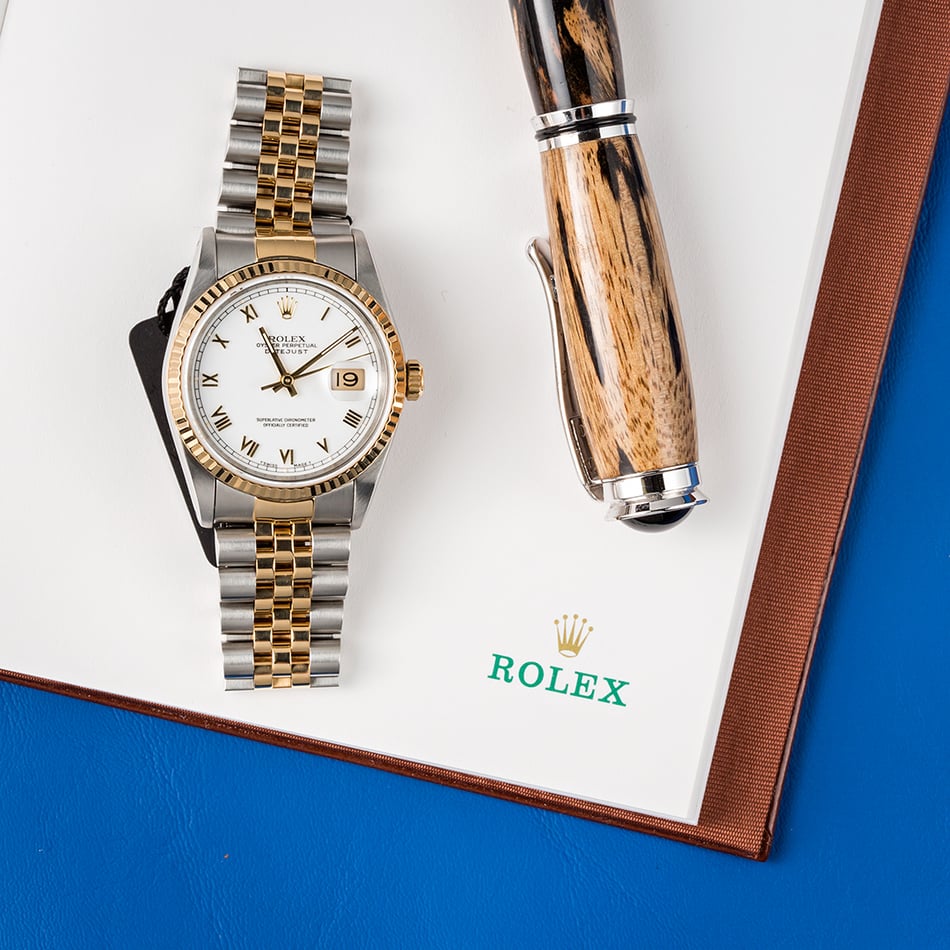 Rolex Datejust 16030 Silver Linen