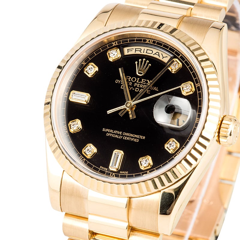 Rolex President 118238 Black Diamond Dial