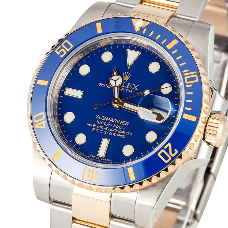 Mens Rolex Ceramic Submariner 116613 Two Tone x TT