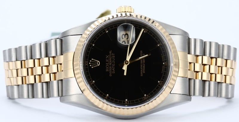 Rolex Two-Tone Datejust 16233 Black Dial