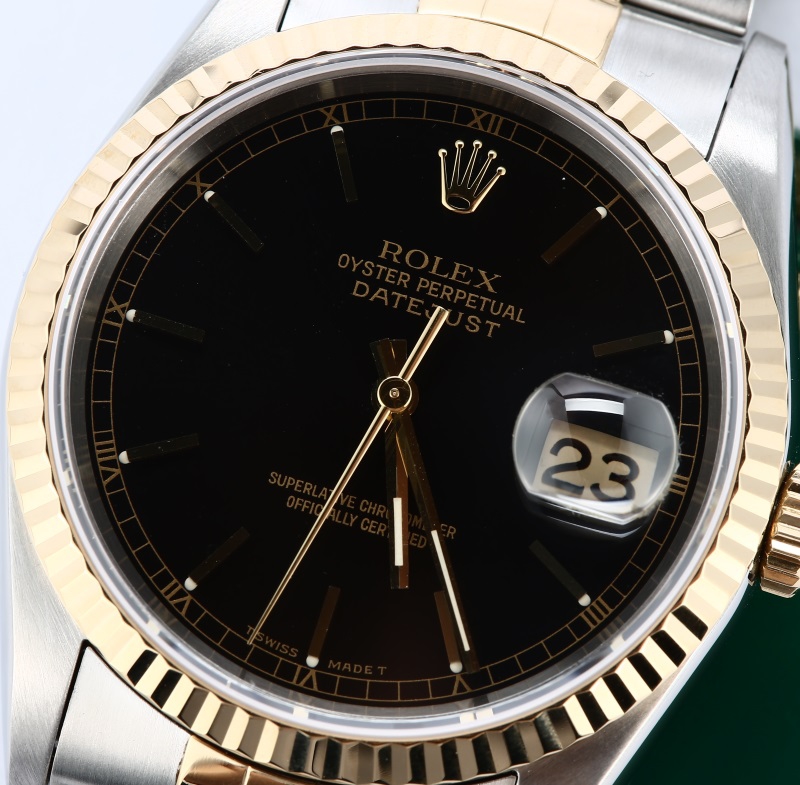 Rolex Two-Tone Datejust 16233 Black Dial