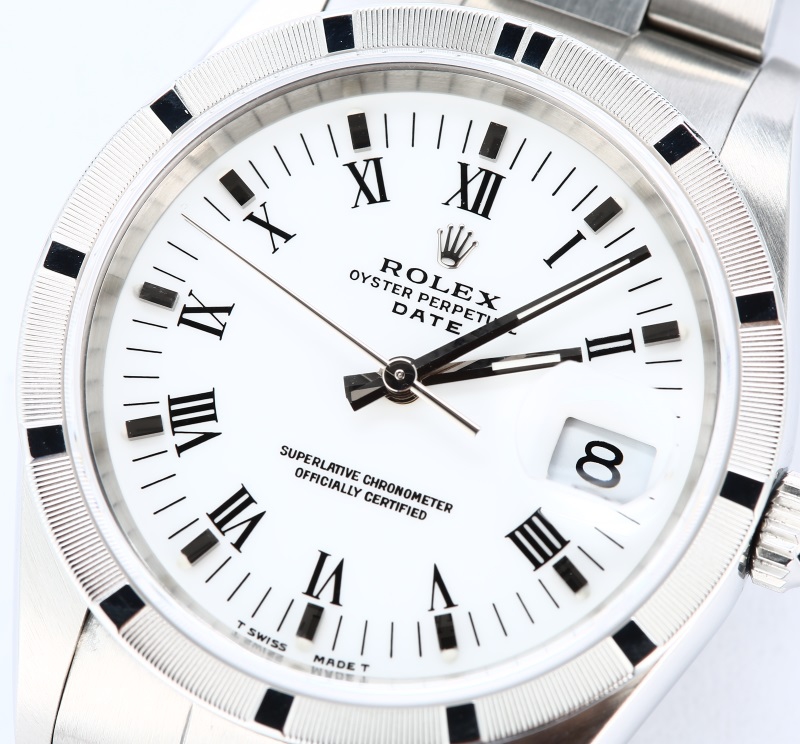 Rolex Stainless Steel Date 15210 White Dial