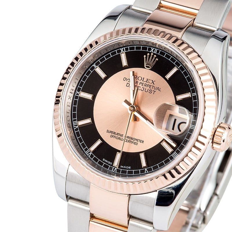 Rolex Datejust Rose Gold 116231 Tuxedo Dial