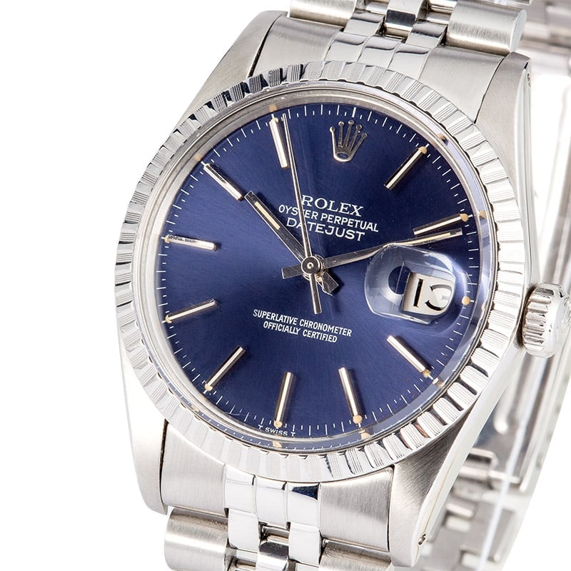 Rolex Datejust Stainless Steel 16030 Blue