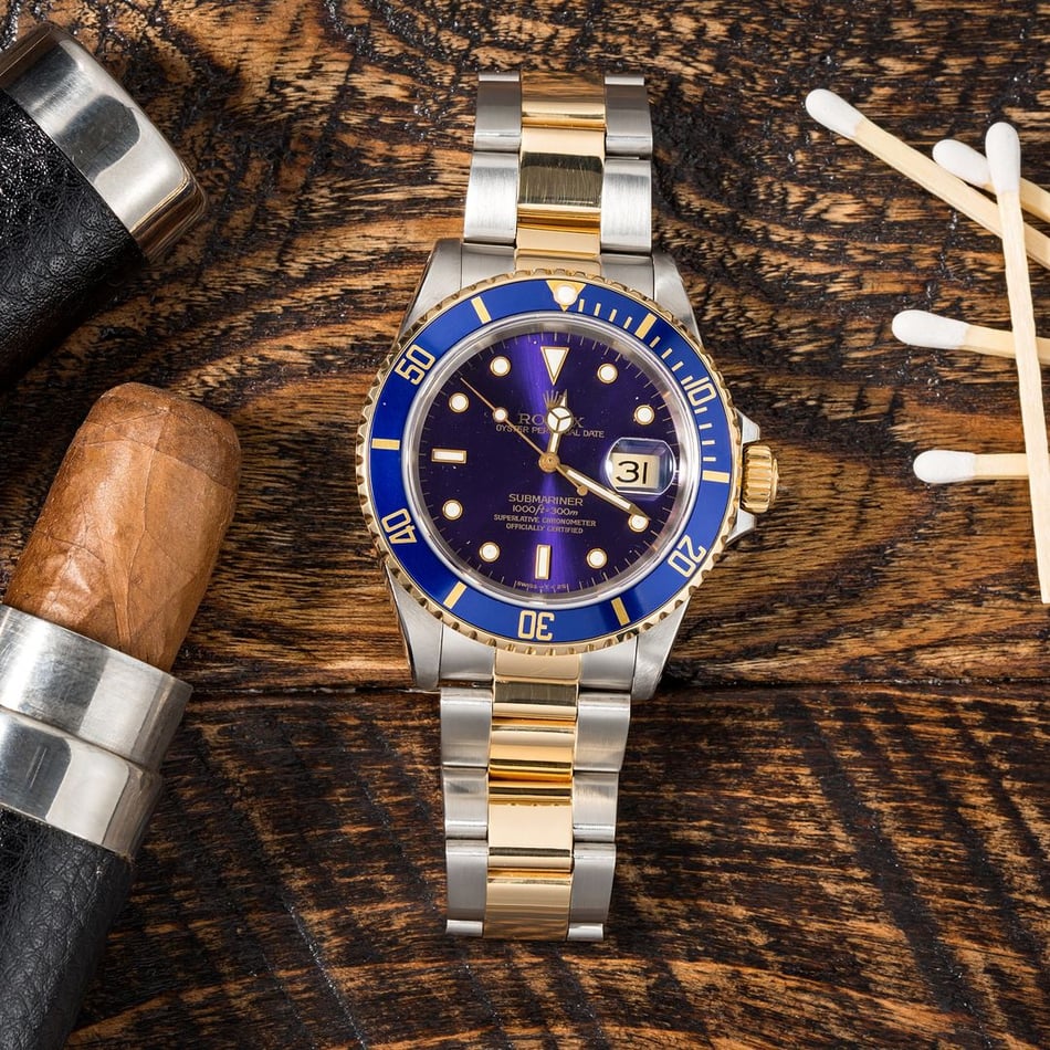 Two-Tone Rolex Blue Submariner 16613